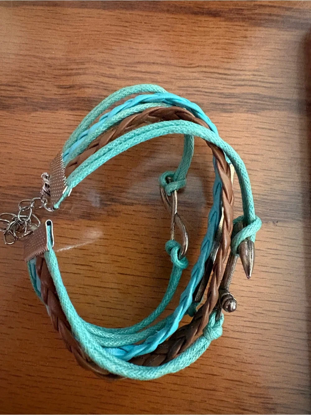 Turquoise and Brown Best Friend Anchor Bracelet Set - Unbranded